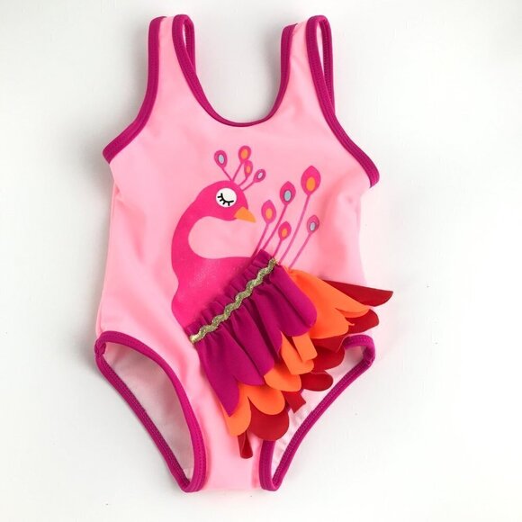 Candlesticks Other - Candlesticks Infant Pink Peacock One Piece Swimsuit Size 9 Months